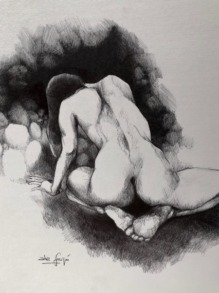 Ale Feijó | Serie Dibujar. Bolígrafo sobre papel. 21 x 29 cm