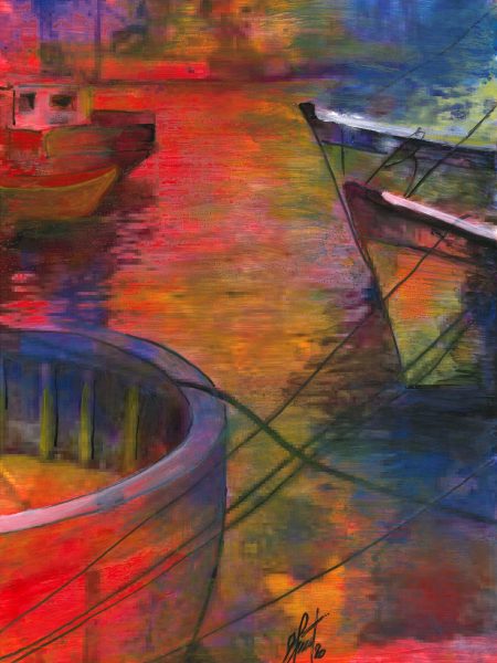 Adriana Furstner | Serie Arte digital. Pixeles, explosión a todo color. Arte digital intervenido con acrílico sobre papel. 39,5 x 28 cm. 2020