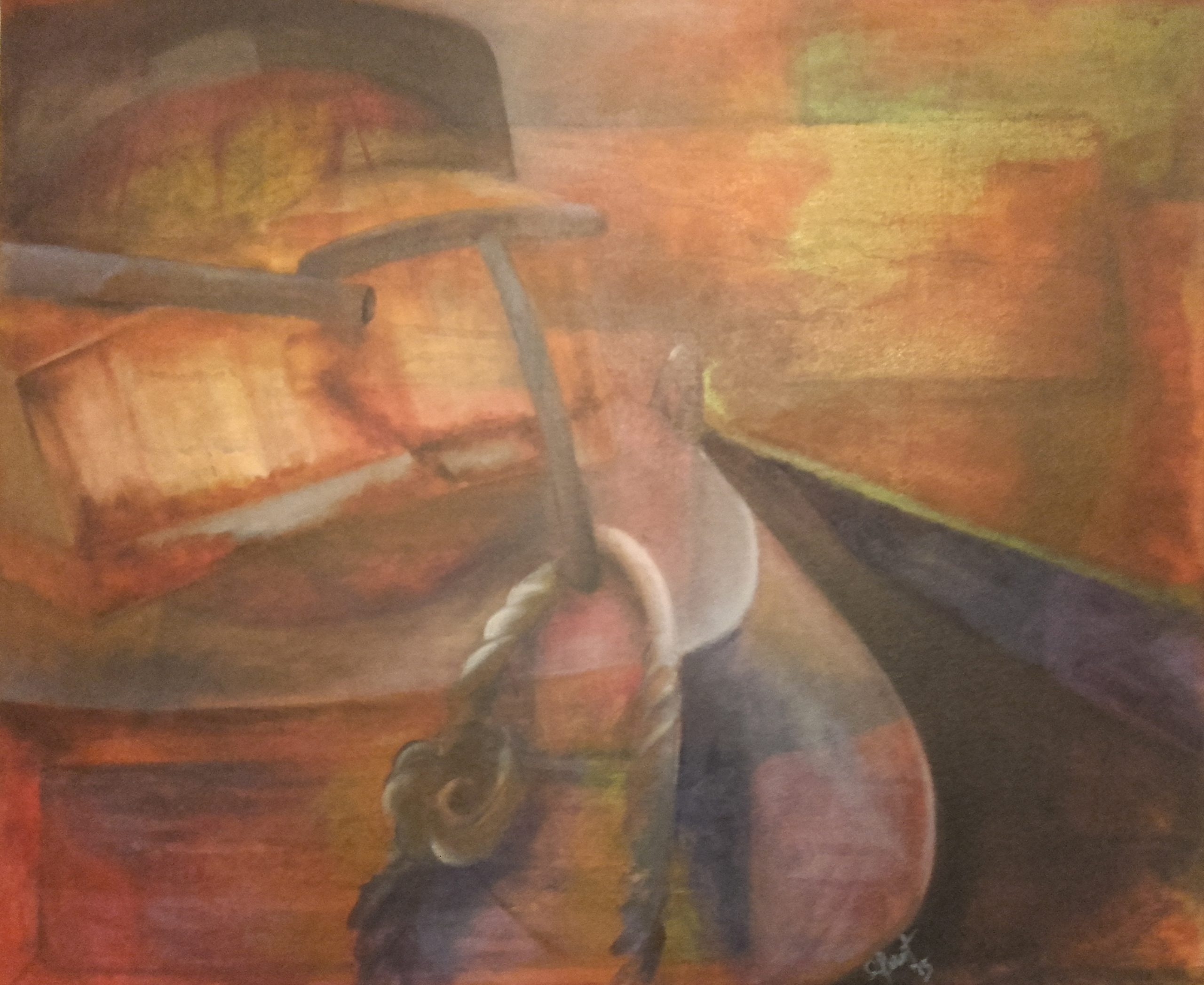 Adriana Furstner | Serie Obra en bastidor. Partida. Técnica: óleo sobre tela. 50 x 60Cm. 2015