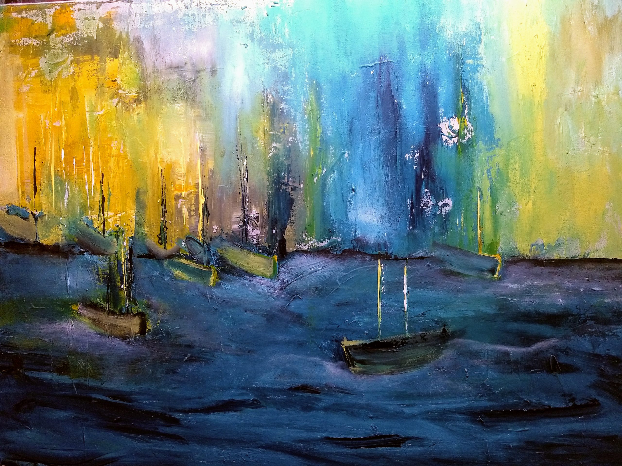 Silvia Portaluppi | Serie Abstractos. Después de la tormenta. Acrílico 60 x 80 cm.