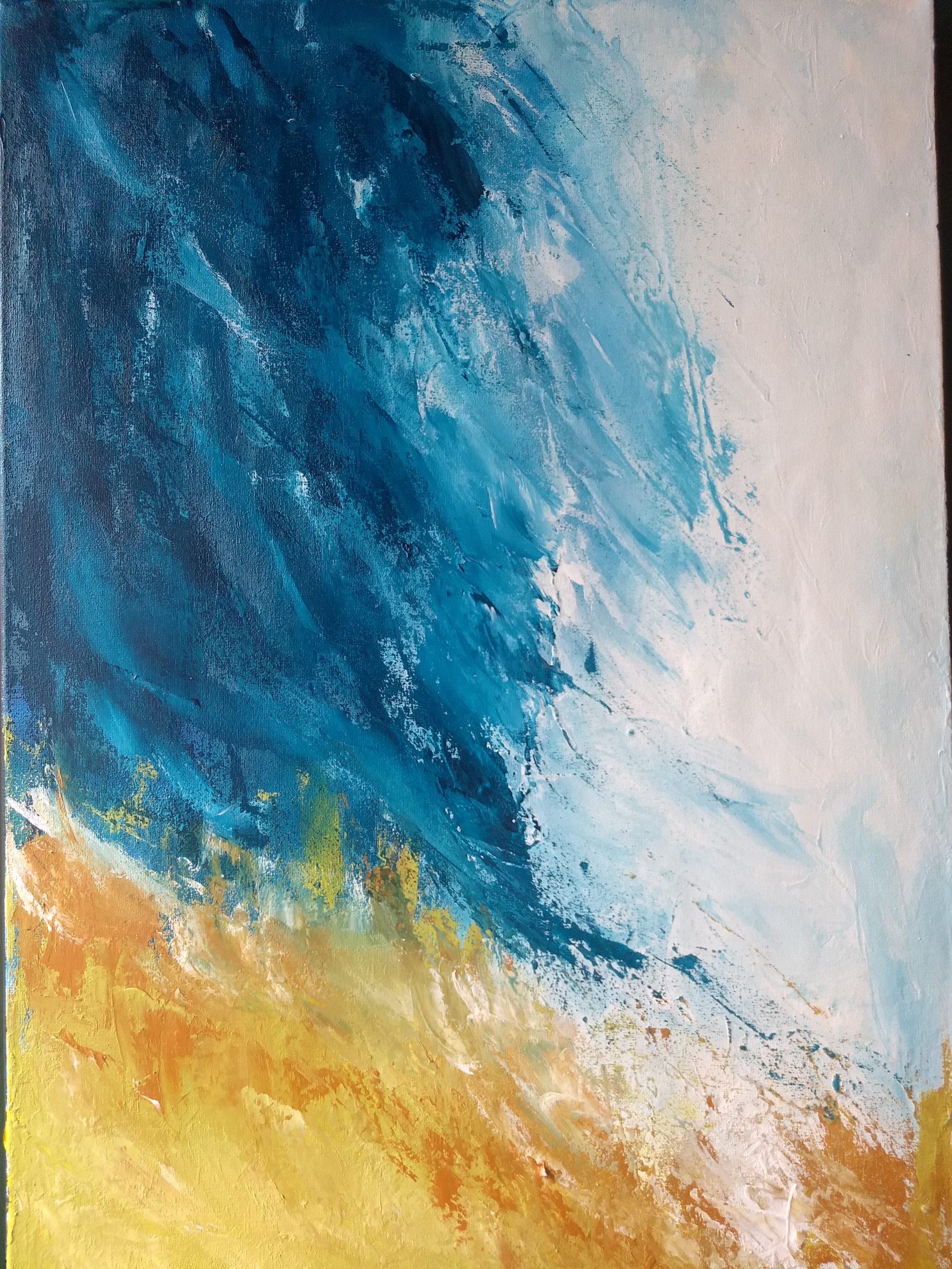 Silvia Portaluppi | Serie Abstractos. En la orilla. Acrílico 50 x 70 cm.