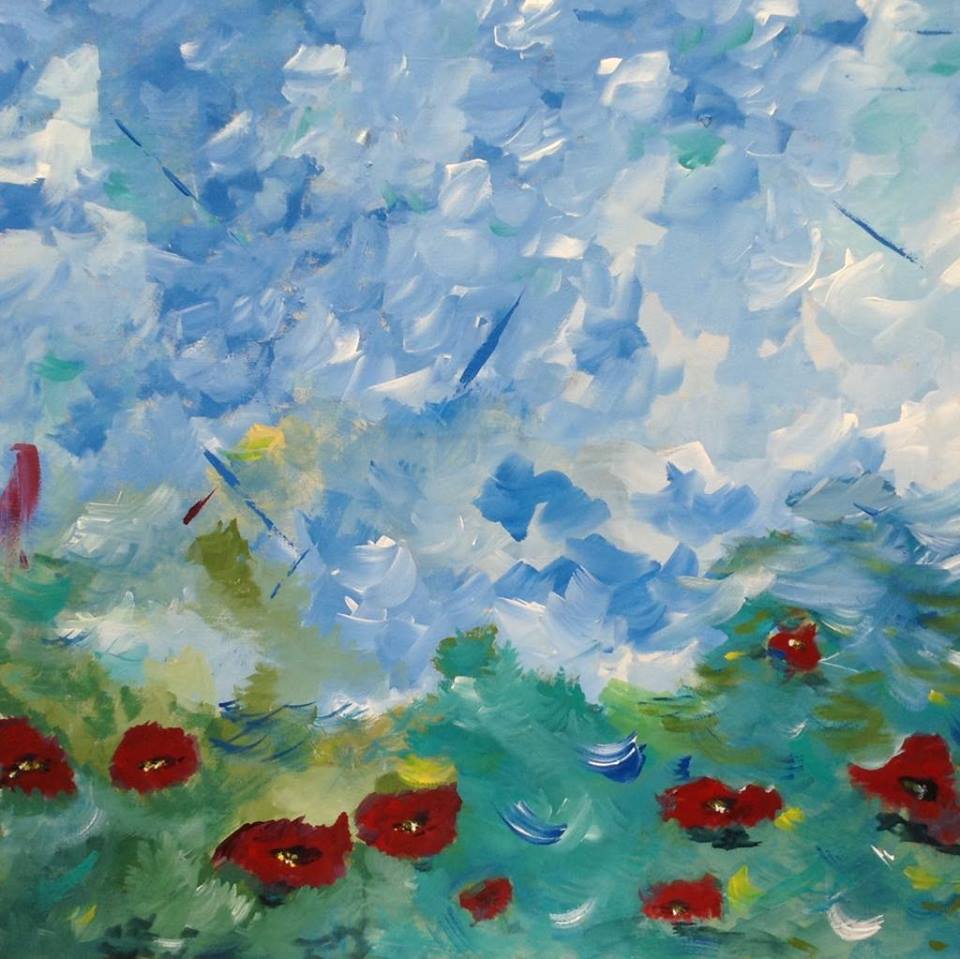 Silvia Portaluppi | Serie Abstractos. Despertar. Acrílico 70 x 70 cm.