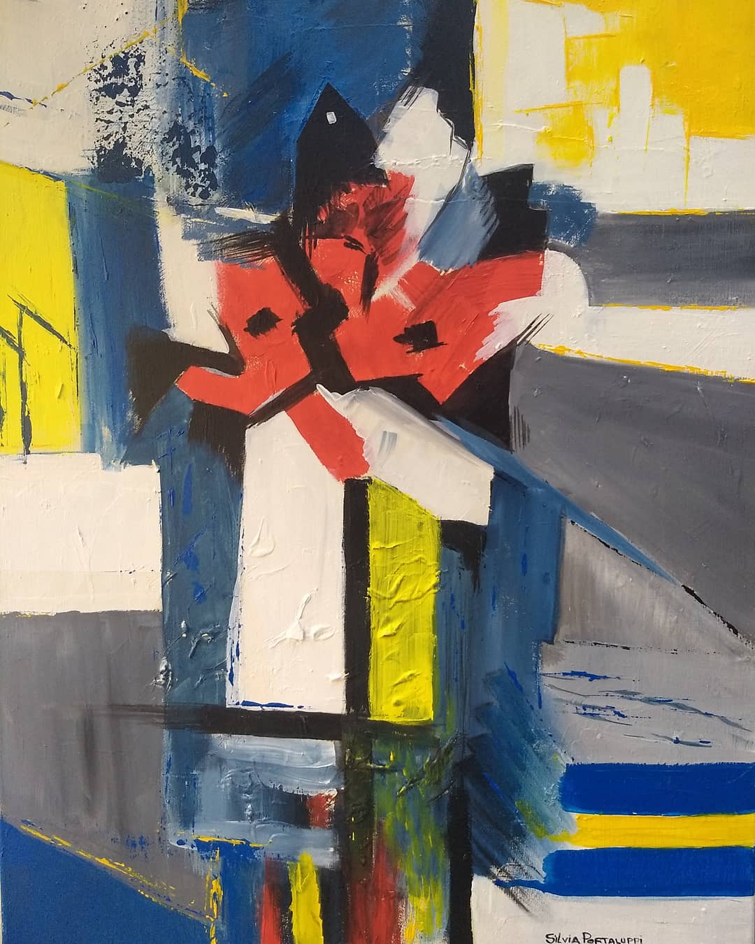 Silvia Portaluppi | Serie Abstractos. Buenos Aires me mata. Acrílico 50 x 70 cm.