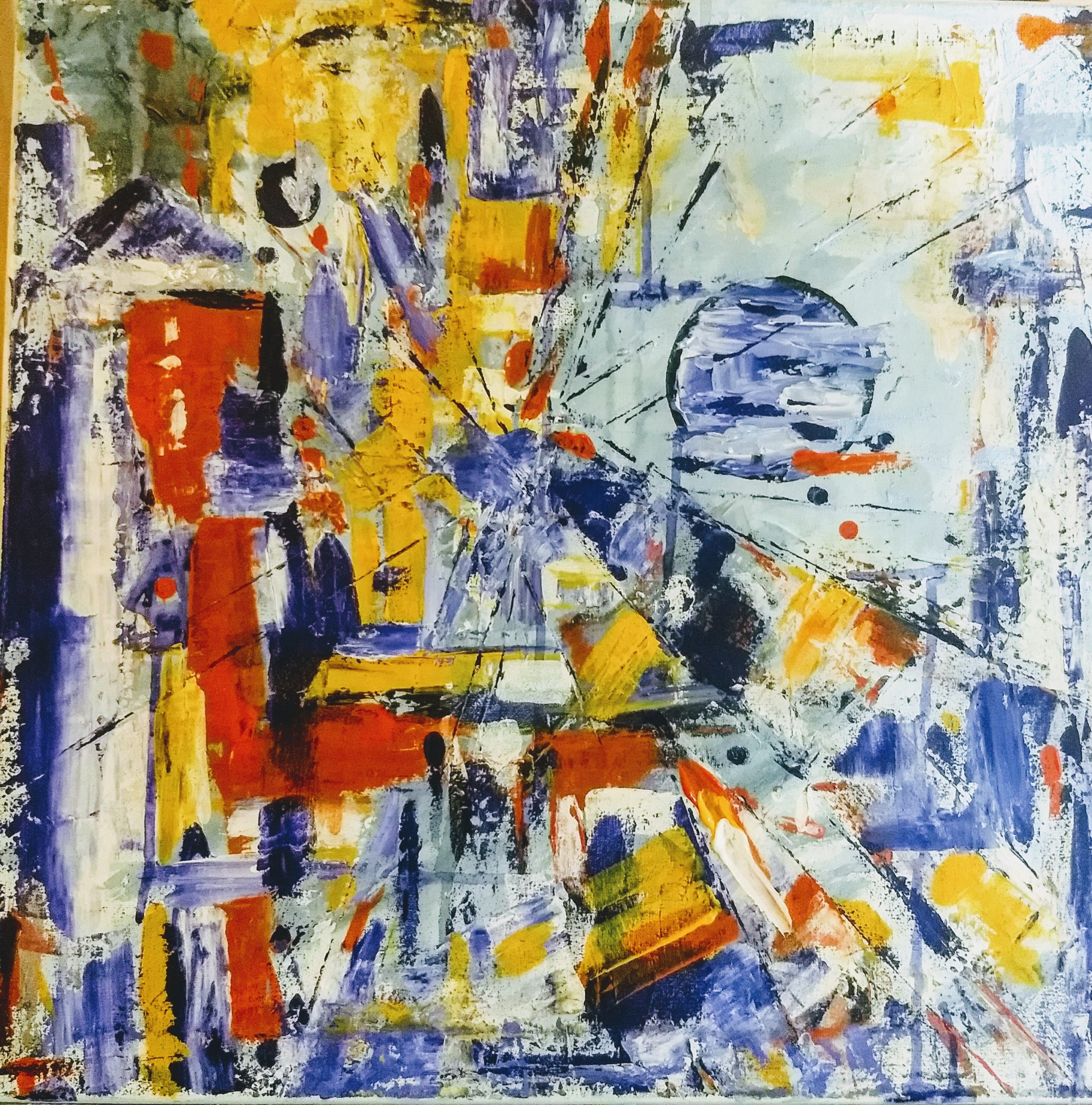 Silvia Portaluppi | Serie Abstractos. Cuando la luna dijo basta. Acrílico 50 x 50 cm.