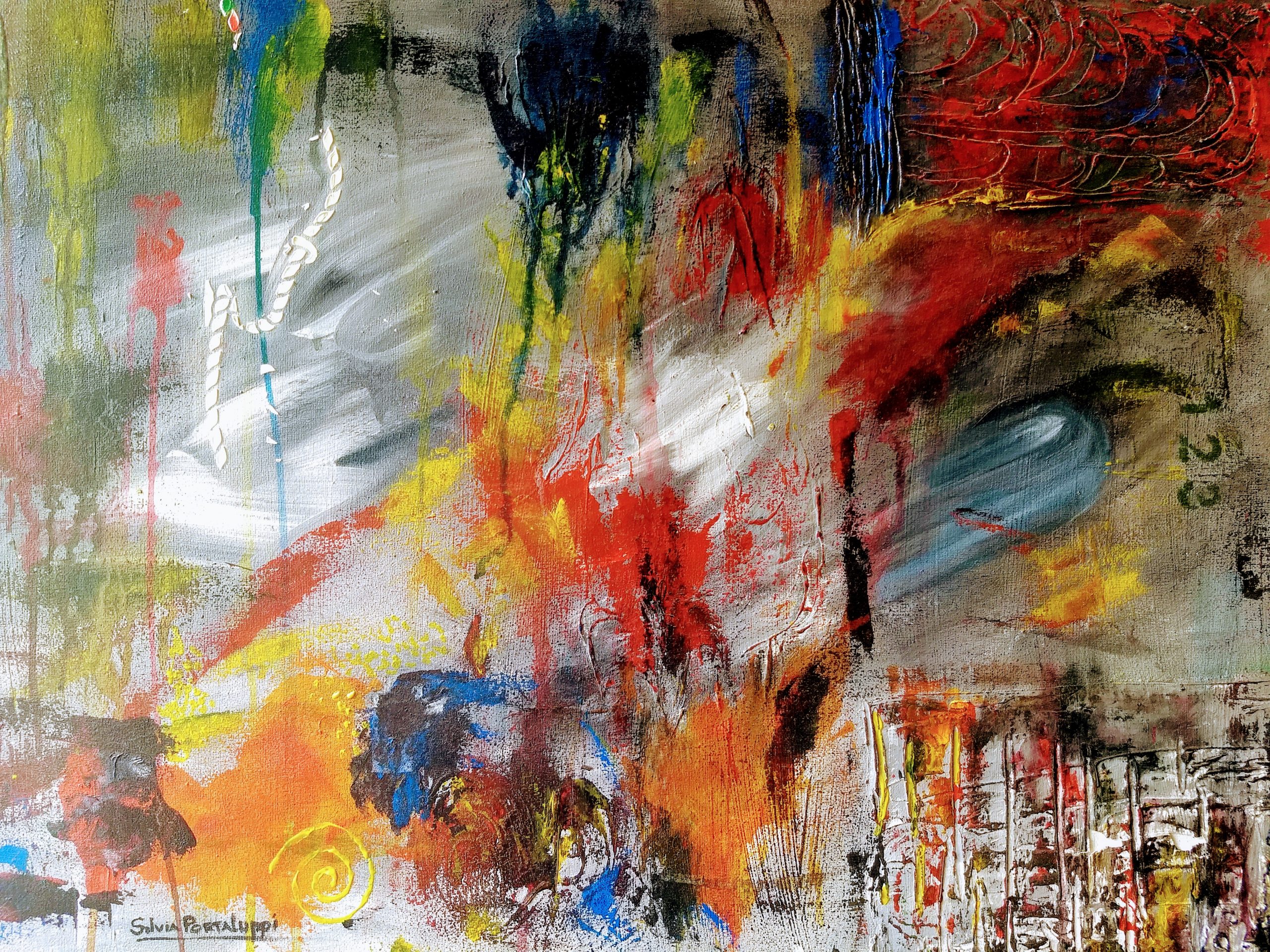 Silvia Portaluppi | Serie Abstractos. Cicatrices. Técnica mixta 50 x 70 cm.