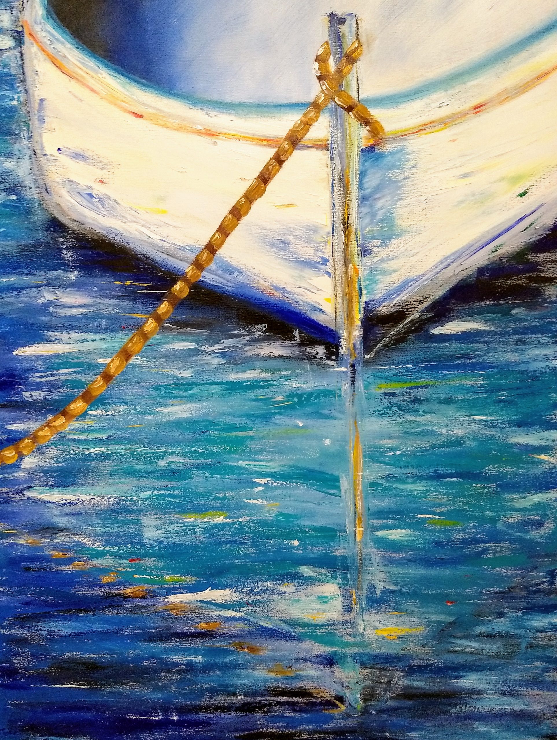 Silvia Portaluppi | Serie El Mar y Yo. Soltando amarras. Oleo 60 x 80 cm.