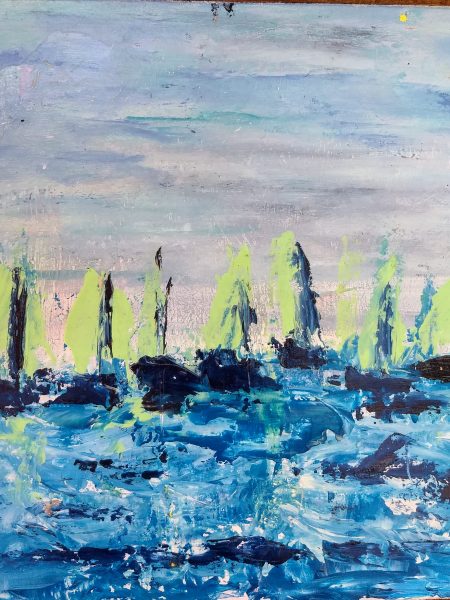 Silvia Portaluppi | Serie El Mar y Yo. Regata. Acrílico 50 x 50 cm.