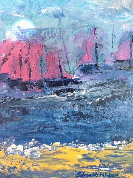 Silvia Portaluppi | Serie El Mar y Yo. Regata 3. Acrílico 40 x 40 cm.