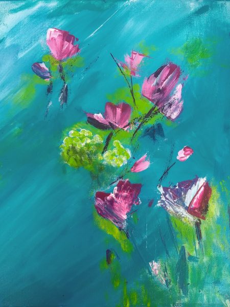 Silvia Portaluppi | Serie Natural. Magnolias. Acrílico 40 x 40 cm.