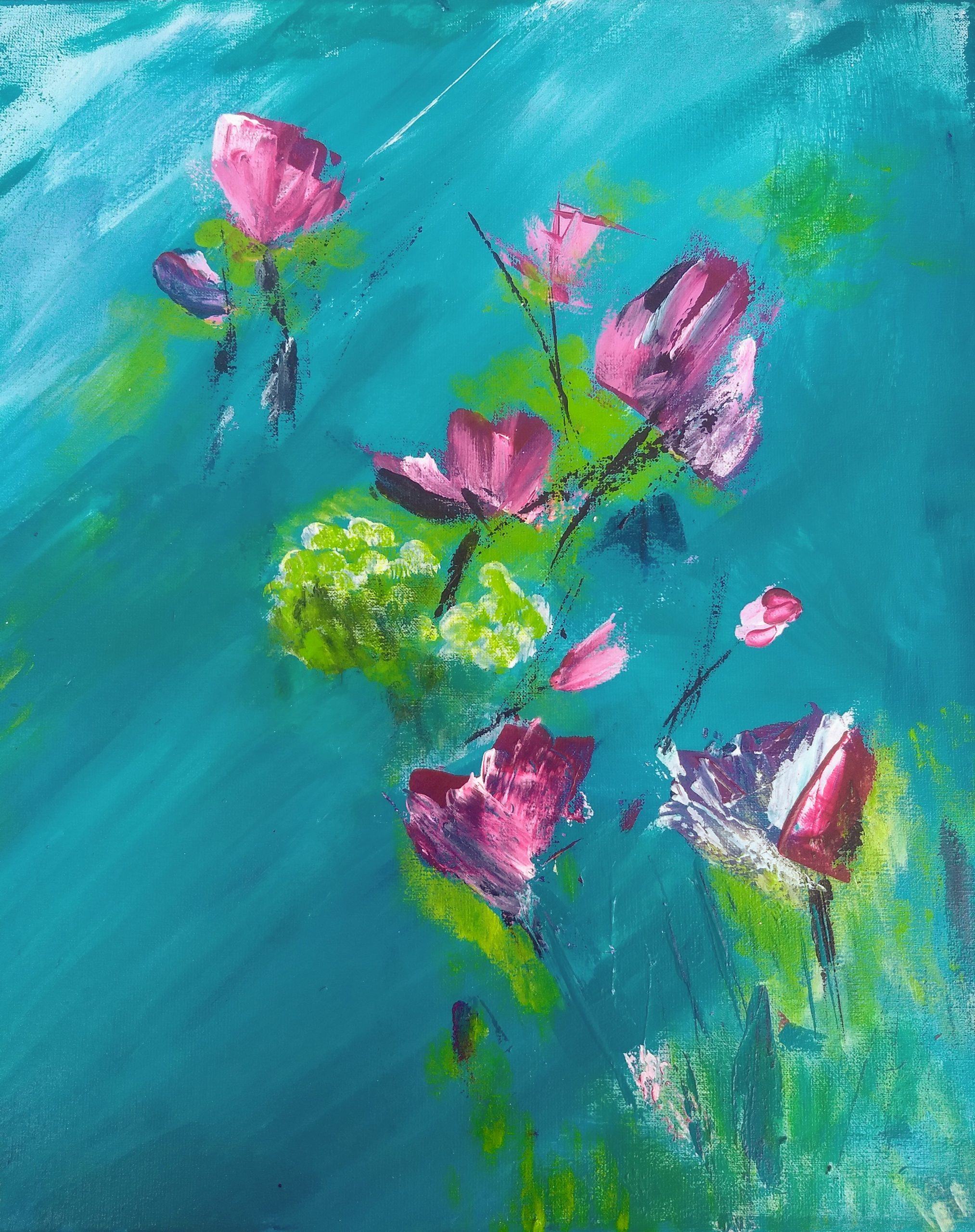 Silvia Portaluppi | Serie Natural. Magnolias. Acrílico 40 x 40 cm.