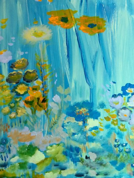 Silvia Portaluppi | Serie Natural. En el fondo del mar. Acrílico 40 x 40 cm.