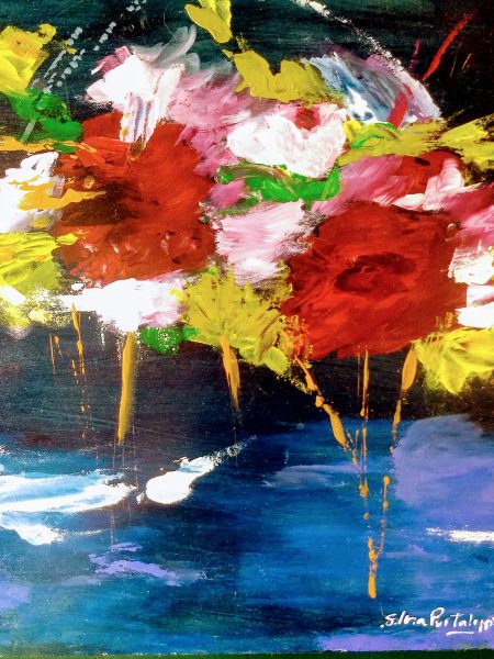 Silvia Portaluppi | Serie Natural. Bouquet. Acrílico sobre MDF 40 x 40 cm.