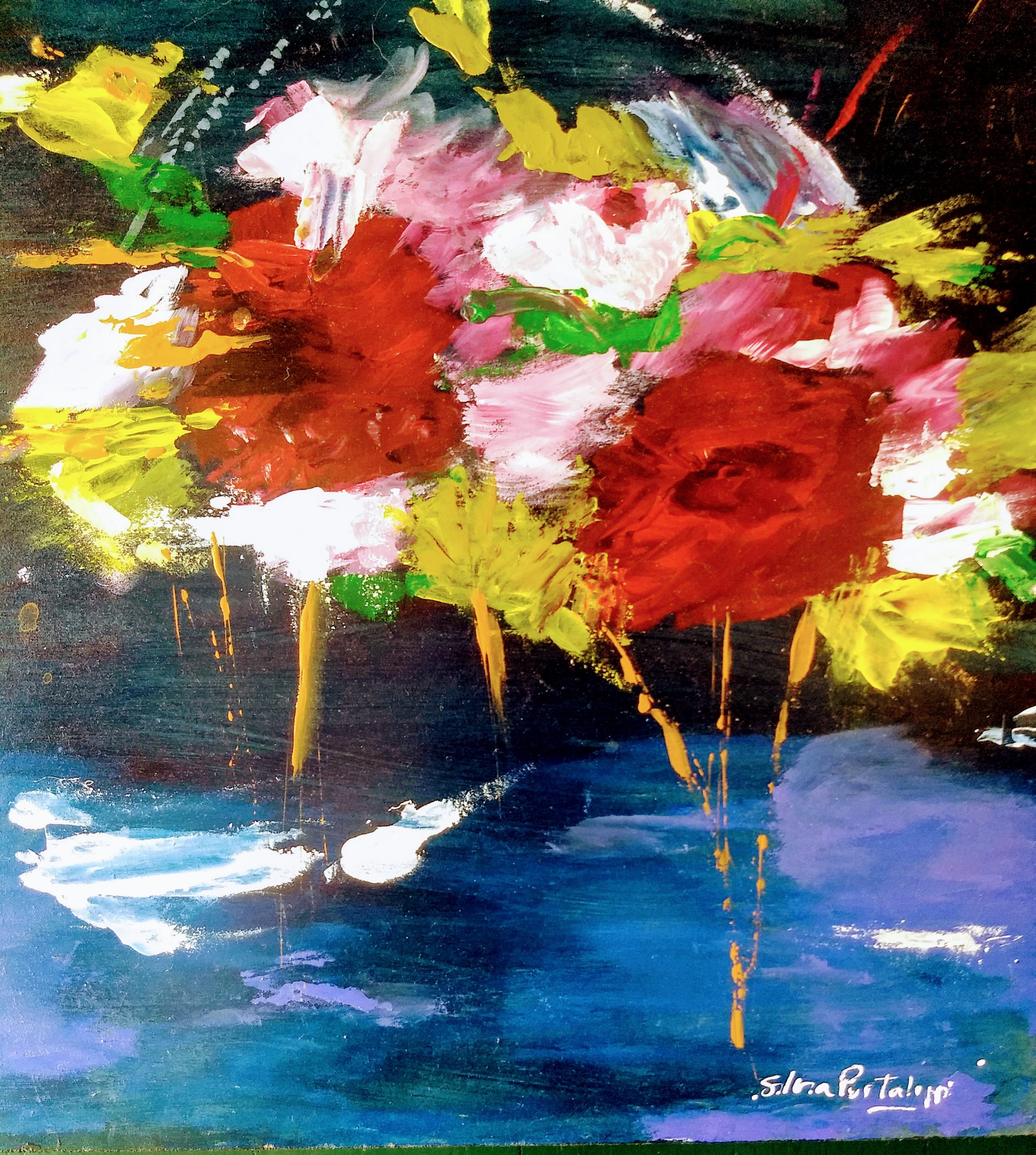 Silvia Portaluppi | Serie Natural. Bouquet. Acrílico sobre MDF 40 x 40 cm.