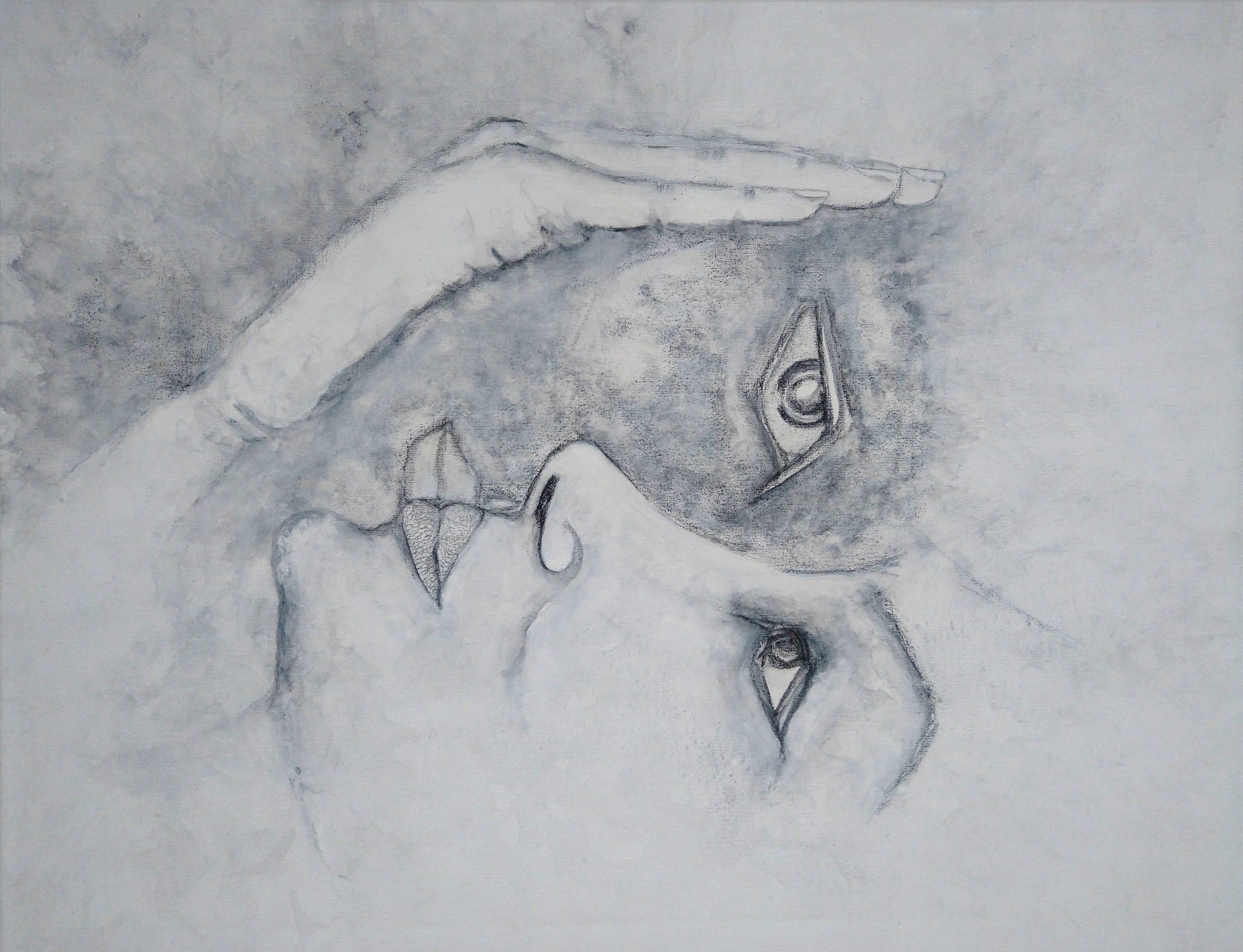 Sandra Bastida | Coincidir. Técnica mixta. Acrílico, grafito. Sobre lienzo de tela en bastidor de madera. 50 x 60 cm.